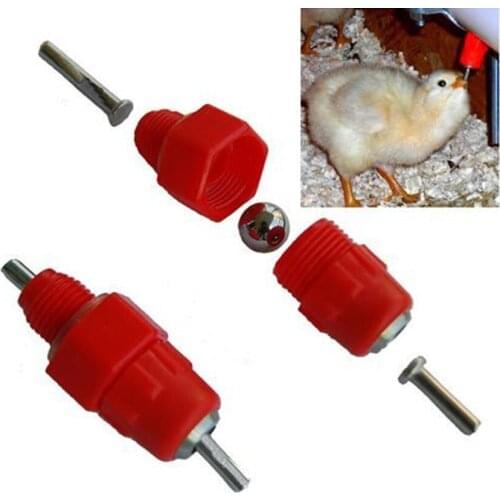 Pawstrip 5pcs/lot Chicken Drinkers Automatic Poultry Nipple Water Cups Feeder For Farms Red