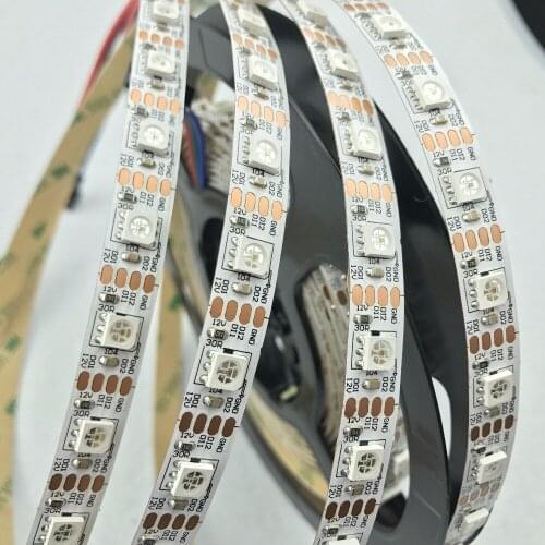 DC12V input addressabl RGB LED pixel strip;GS8208 chip(similar to WS2811,WS2813);60leds/m;5m;non-waterproof;IP33;;white PC