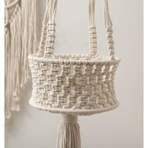 Hanging Plant Handmade Macrame Plant Hanger Flower Pot Holder Wall Decor Courtyard Garden Hanging Basket Decoration