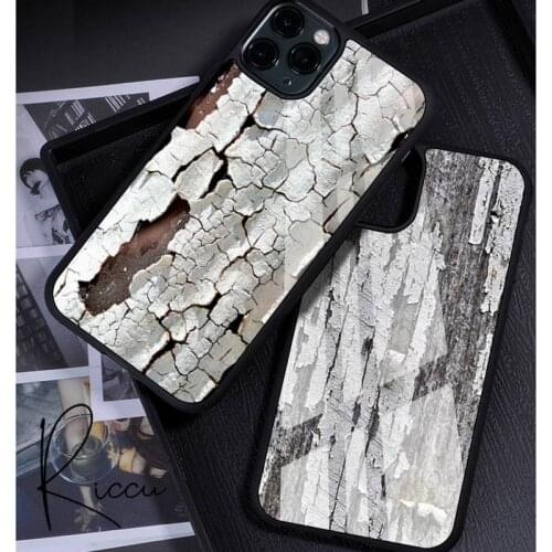 Cracked wood paint spray paint carving Phone Case Rubber for iPhone 12 11 Pro Max XS 8 7 6 6S Plus X 5S SE 2020 XR 12 Mini case