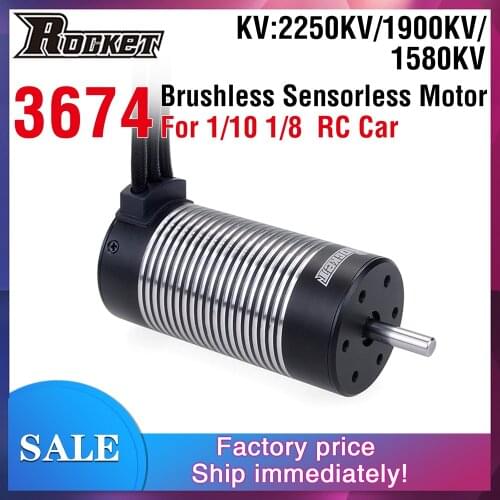 Rocket 3674 Waterproof Brushless Sensorless Motor 2250KV 1900KV 1580KV for 1/8 1/10 Tamiya GTR Traxxas RC Drift Racing Car