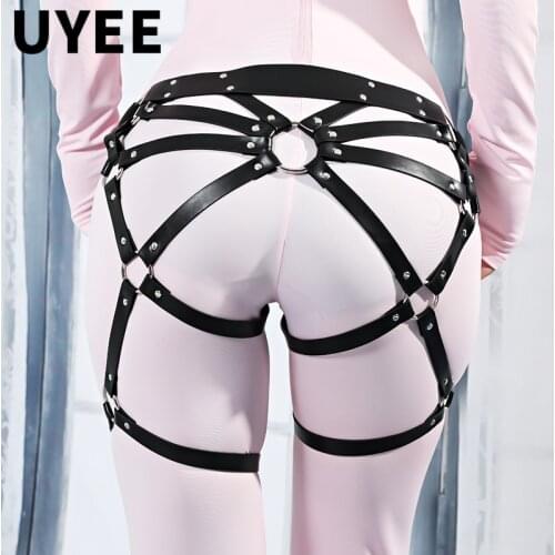 UYEE Sexy Leather Leg Garter Sex Body Strap Harness Goth Bridal Garters Belts For Womens Lingerie Sexy Suspender Erotic Bondage