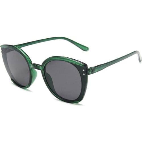 Oval Frame Rivet Women Men Sunglasses Tan Gray Lens UV400 Eye Protection Girl Sexy Ladies Fashion Outdoor Eyewear