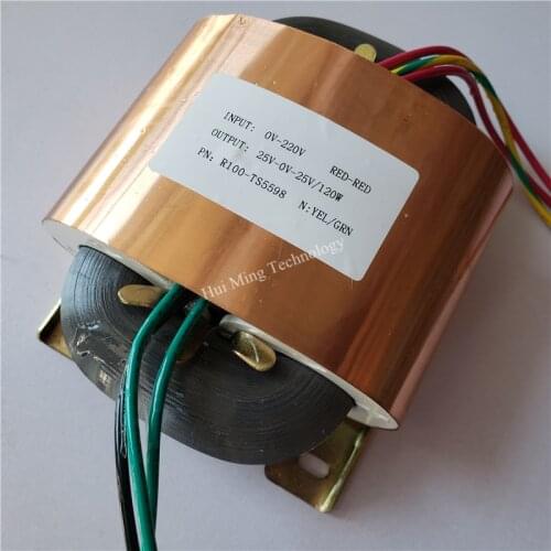 25V-0-25V 2.4A R Core Transformer 120VA R100 custom transformer 220V copper shield Power amplifier