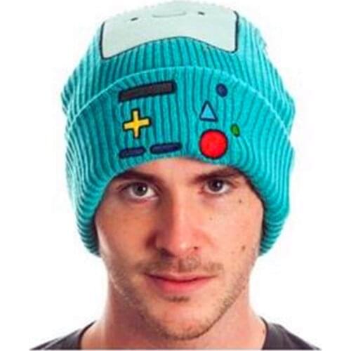 Adventure Beemo BMO Cosplay Cartoon Knitting Hat Wool Cap Finn jack Fionna Princess Bubblegum lemongrab Plush hat Beanies caps