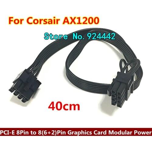 High Quality 12" PCI-E 8Pin to 8(6+2)-Pin Graphics Card Modular Power Supply Cable Cord 18AWG for Corsair AX1200 Send by DHL