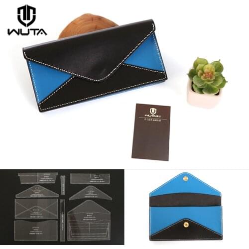 WUTA 702 Acrylic Template Cutting Pattern Leathercraft Worker Model for DIY Handmade Women Long Clutch Men Long Wallet Purse