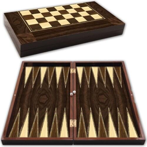 Star Polyester Walnut Backgammon (Large) -board game-mahjong set-undefined-the magic numbers-portable foldable table-fun