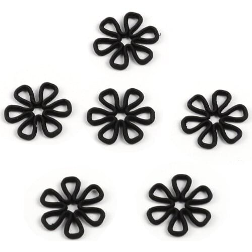 Fashion Daisy Flower Black Connectors Hollow Metal Charms DIY Making Earrings Bracelets Jewelry Findings 15mm x 14mm,10PCs
