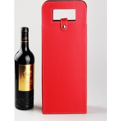 100pcs/lot Fast shipping Double Wine box Empty Wine bag packaging gift boxes Red wine leather box 4 colors