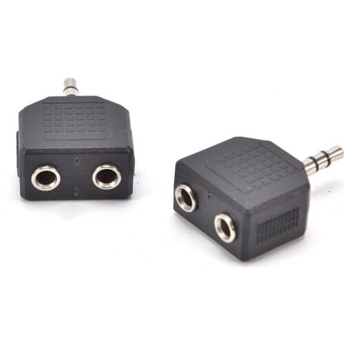 2Pcs/lot Earphone Audio 3.5mm Jack Male To Double AUX Female Headphone Y Splitter Adapte For Phone Microphone Speaker