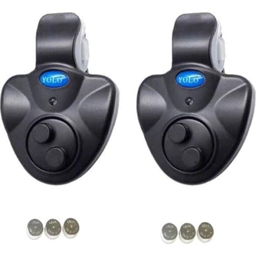 2pcs Fish Bite Alarm With Battery Electronic Buzzer Clip On Fishing Rod Loud Siren Indicator Fishing Tackle Accessory J447