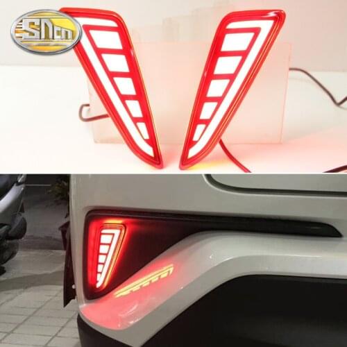 2-in-1 Functions LED Reflector Lamp Rear Fog Lamp Rear Running Light Bumper Brake Light For Toyota C-HR CHR 2016 - 2020