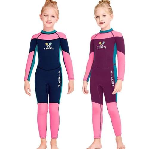 2021 New Neoprene 2.5mm Wetsuit For Girls Swimming Wetsuit Children Diving Suit Long Wetsuit Kids Surfing Suit For Child