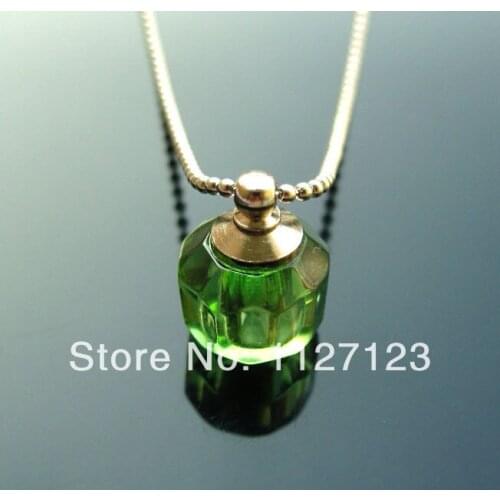 25pcs/lot green Jumpix Rice vials pendants rice vial pendant perfume empty glass bottle glass spray perfume bottle