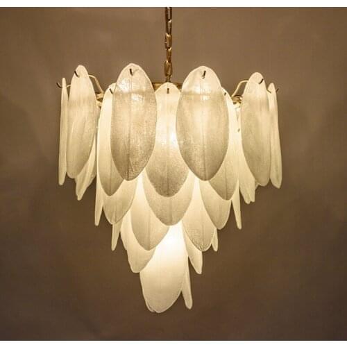 3 Different Glass Leaves Lustre Led E14 Pendant Lights Plate Gold Metal Living Room Luminaria Led Hanging Lamp Suspend Lamparas