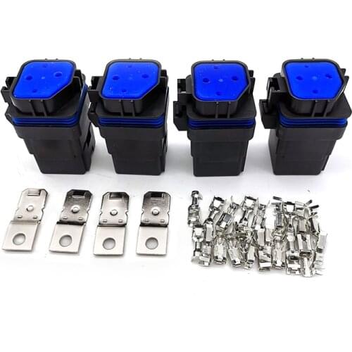 4 Sets Waterproof 12V 40A 5-Pin Car Relay&Relay Holder Socket With Terminals