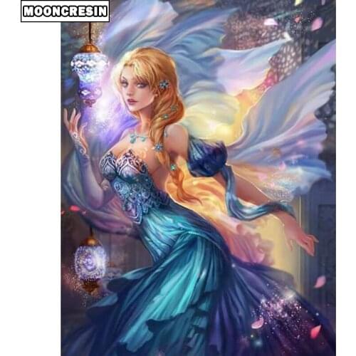 Diamond Embroidery Cross Stitch 5D Diamond Painting Portrait Girl Angel Mosaic Painting By Numbers Of Rhinestones Christmas Gift