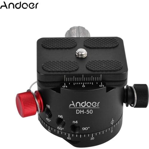 Andoer DH-50 Panoramic Ball Head Indexing Rotator Tripod Head Aluminum Alloy Max. Load 22Lbs for Canon Nikon Sony DSLR Camera