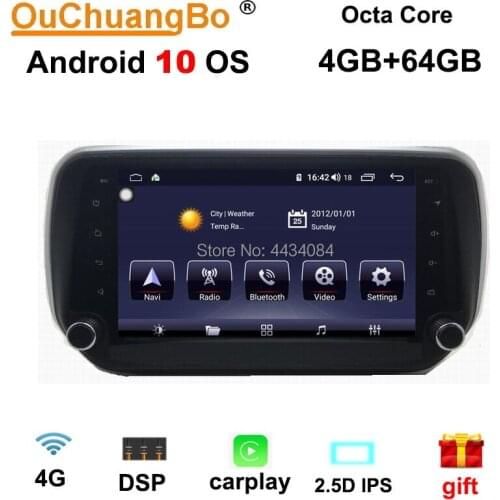 Ouchuangbo car gps radio head units audio player for Tucson 2019 support 8 cores DSP carplay WIFI USB 4+64 android 10.0 OS