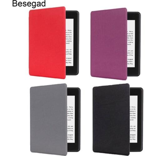 Besegad E-Book Reader Protective PU Leather Case Cover Shell Protector with Auto Sleep Wake for Amazon Kindle Paperwhite 4 2018