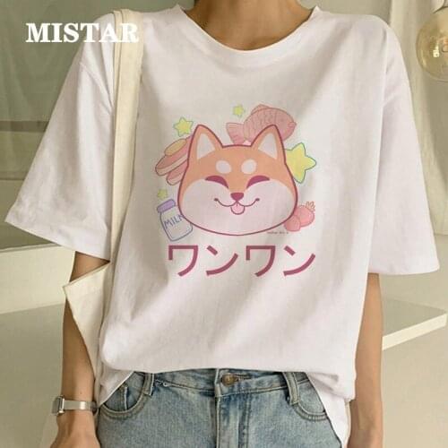 Love Shiba t shirt women printed white tops summer tshirt funny cute cartoon women clothes casual short sleeve t-shirt female