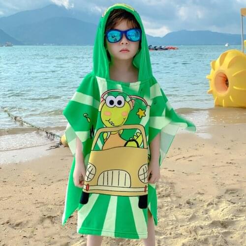 Poncho for Surfing 2021 New Kids Beach Towel Shark Mermaid Unicorn Child Gym Pool Towel Hooded Cloak Swimming Bath Robe Boy Girl