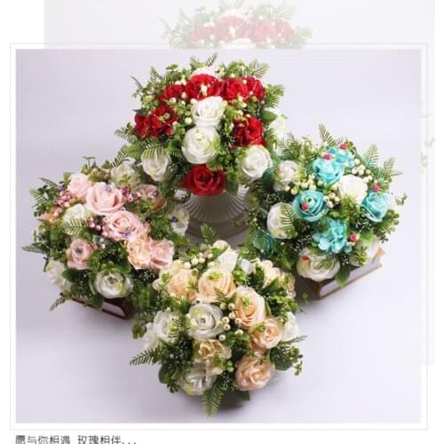 Artificial silk hydrangea rose road lead flowers wedding decorative centerpiece roman pillar flowers 10pcs/lot