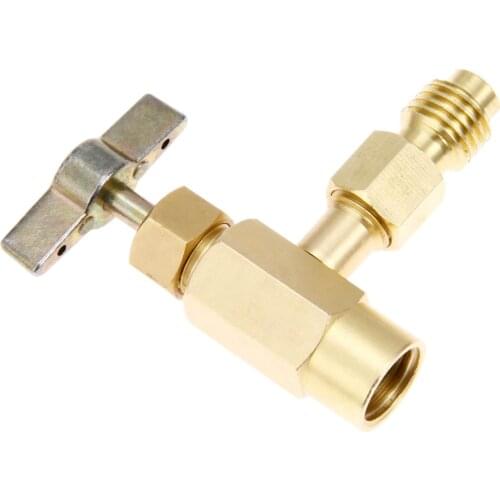 R134A Can Tap Refrigerant Dispenser Tank Adapter For Fitting R134A R12 Manifold Charging Hose 1/2" ACME X 1/4" SAE