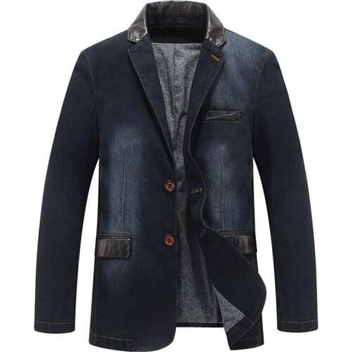 Mcikkny Mens Fashion Blazer Jackets Business Slim Cotton Suit Outwear Coats For Male Clothing Size M-4XL Washed