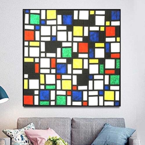 Piet Cornelies Mondrian Classic Abstract Canvas Painting Print Living Room Home Decoration Modern Wall Art Oil Painting Poster