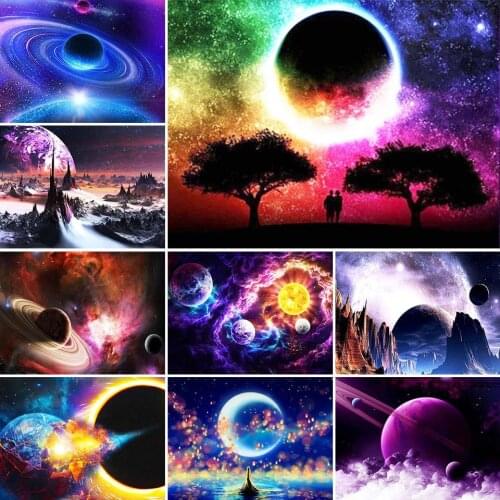 5D DIY Diamond Painting Landscape Space Fantasy Kit Full Drill Square Embroidery Mosaic Picture of Rhinestones Home Decoration