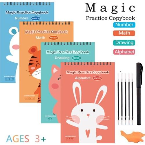 4 Books Magic Calligraphy Handwriting Copybook Set Art Book Baby Copybook For Calligraphy Writing Kids English Toy New Hot