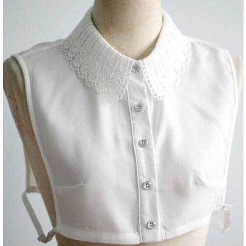 New water-soluble sharp shirt collar sweater false necklace collar Light Warming Cotton elegant sweater false collar necklace