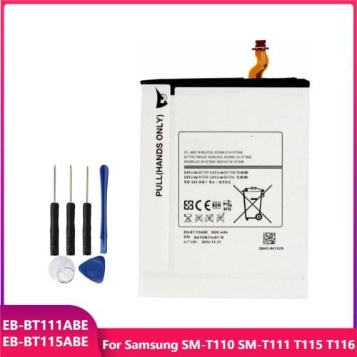 Original Tablet Battery EB-BT111ABE For Samsung SM-T110 SM-T111 T115 T116 Replacement Rechargeable Battery 3600mAh