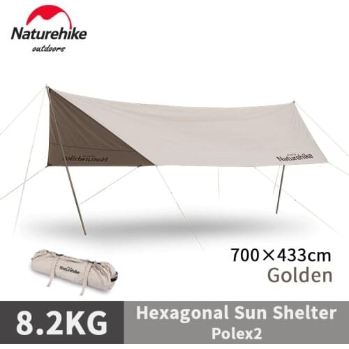 Naturehike Camping Classy Cotton Hexagonal Sun Shelter Outdoor 5-8Person Large Space 6.2KG Windproof Waterproof Sunshade Tent
