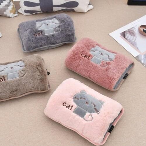 Rechargeable Electric Hot Water Bottle for Pain Relief In Winter Fluffy Hot Water Bottle Reusable Hand Warmer Household Items