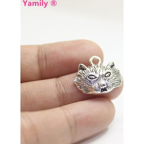 25pcs-- 18x17xmm Cat Charm Antique silver Tone cathead Charm Pendant for Jewelry DIY making pj3008