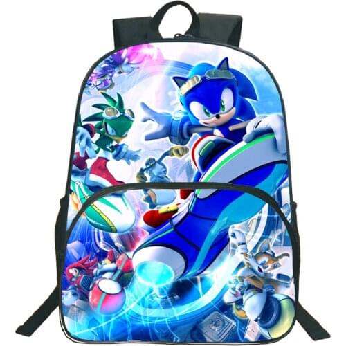 Large Capacity Children SONIC RACING Print School Bag Boy Girl Cartoon Bookbag Teen Anime Laptop Backpack Child Gift Mochila