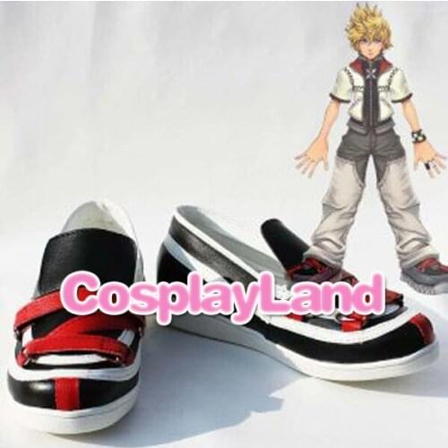 Customize Boots Kingdom Hearts II Cosplay ROXAS Cosplay Shoes Custom Any Size Anime Party Boots