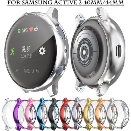 Ultra-thin Plating TPU Screen Protective Case for Samsung Galaxy Watch Active 2 44mm 40mm Protector Cover Shell Frame
