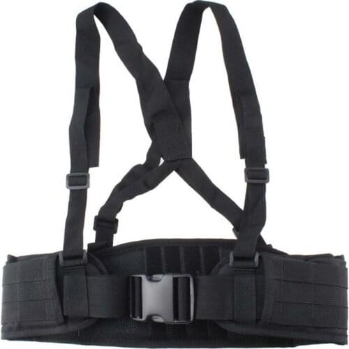 CQC Tactical Molle Belt Suspender Outdoor Mens Army Military Hunting Airsoft Combat Soft Paddded Girdle H-shaped Waist Support