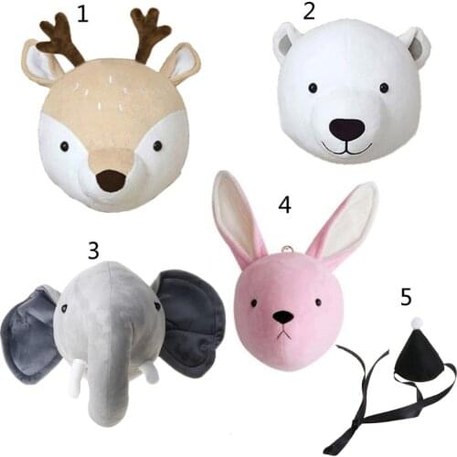 Kids Room Decoration 3D Animal Head Wall Hanging Decor For Children Room Nursery