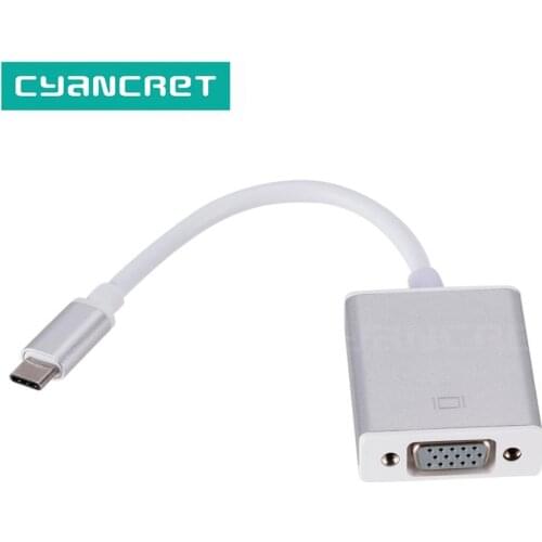 Video Cable Type-C Adapter Dock Hub USB C 3.1 to VGA 1080P HD Converter for Phone MacBook Chromebook Laptop Monitor Projector TV