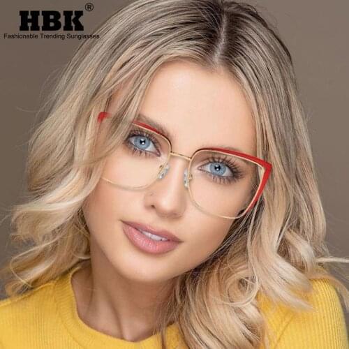 HBK New Vintage Square Blue Light Blocking Glasses For Woman Men Optical Glasses Screen Protecter Anti Blue Eyewear Gafas