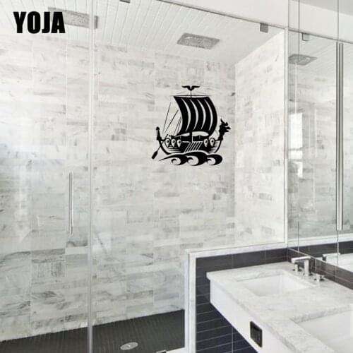 YOJA 25x24.6CM Dragon Boat Wall Stickers Decorative Home Accessories Bathroom Glass Decals G2-0183