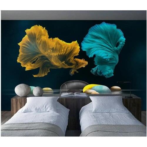 Custom mural 3d photo wallpaper Modern stylish light luxury creative guppy pebbles decor 3d wall murals wallpaper for walls 3 d