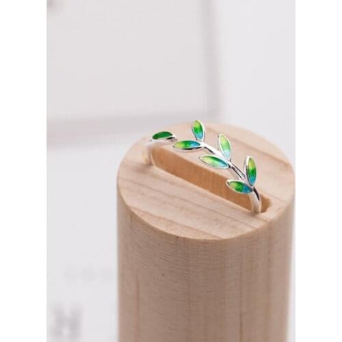 Uglyless 100% Real 925 Sterling Silver Spring Element Enamel Leaves Earrings for Women Green Leaf Studs Girls Gift Brincos Bijou