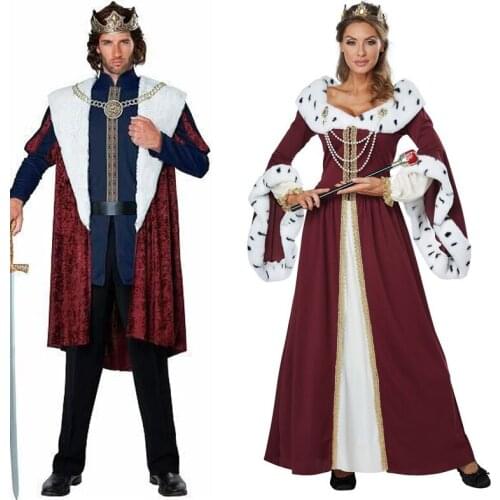Medieval European Emperor King Queen Fancy Dress
