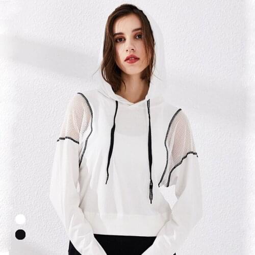 Women New Fitness Sports Long-Sleeved Coat Cool Fashion Mesh Breathable Gym Running Quick Dry Pullover Yoga Hoodie